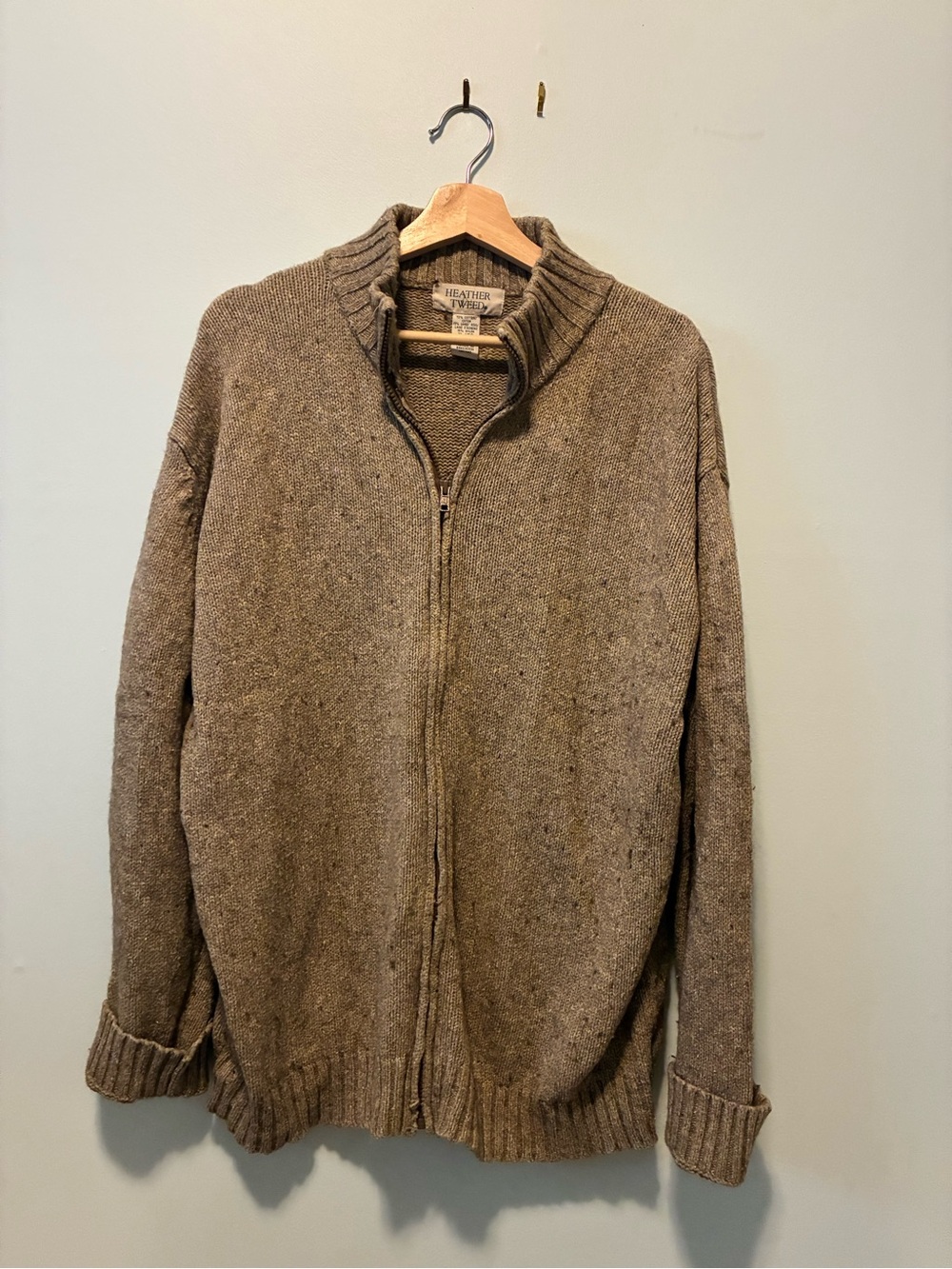 Vintage wool Full-Zip Sweater - Brown